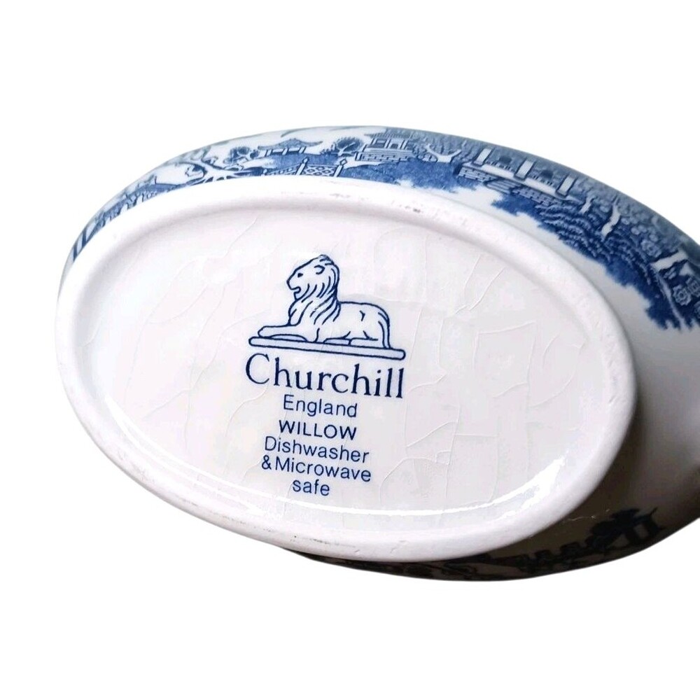 Churchill Gravy Boat Blue Willow Fine English Tableware Staffordshire England - Picture 6 of 6